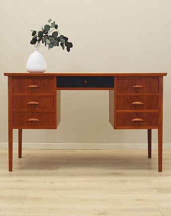 Biurko tekowe, duński design, lata 70, produkcja: Dania, Przetwory design