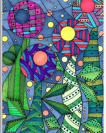 19. ROBO-KWIATKI - rysunek, plakat., kama4you