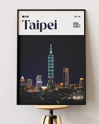 Minimalistyczny plakat Tajpej Tajwan, DAPIDOKA