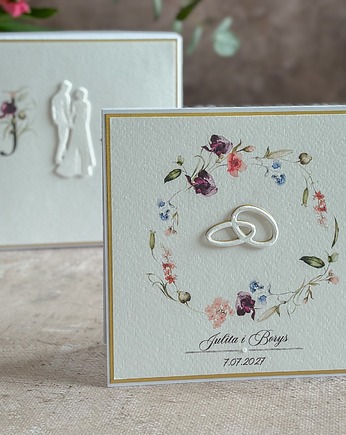 Kartka ślubna w pudełku z inicjałami Młodej Pary, WE 34A, Anna Art and Crafts