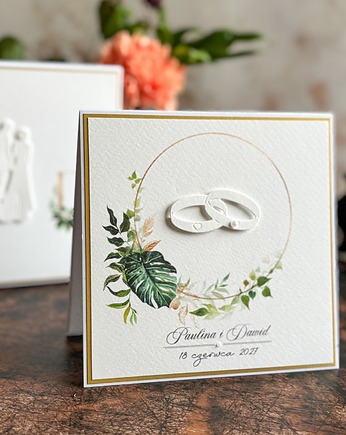 Pamiątka ślubna w pudełku z inicjałami Pary Młodej, W 38A, Anna Art and Crafts
