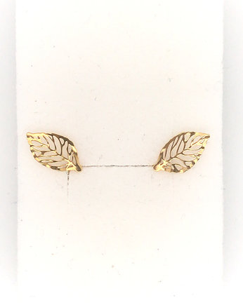 Pozłacane kolczyki listki (ażurowe), VENA Jewellery