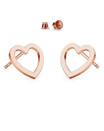 Kolczyki SERDUSZKA-srebro ,złoto, różowe złoto, ISSI Jewelry