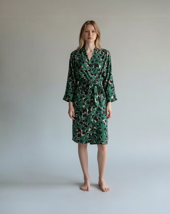 Szlafrok narzutka kimono w kontrastujące kolory, HisOutfit