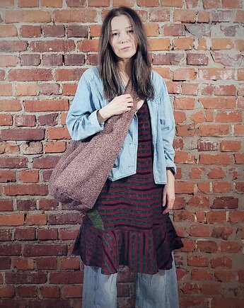 Boogi Bag różowa torba hobo w stylu boho, hairoo