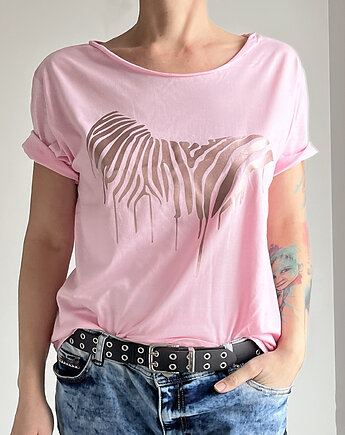 Rose gold Zebra na różowym Oversize, ONE MUG A DAY