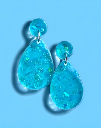 UNIKATOWE kolczyki : syrenka : turkus : kolekcja MERMAID, kaktusia