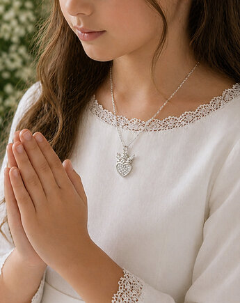 Naszyjnik z aniołkiem, aniołek prezent komunia, Anemon Atelier