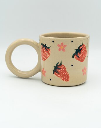 Kubek w truskawki, panika ceramics