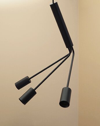 Lampa wisząca Frandsen trójramienna czarny metal lata 2000., Przetwory design
