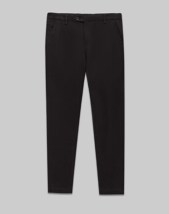 Męskie spodnie sagliano czarny slim fit, BORGIO