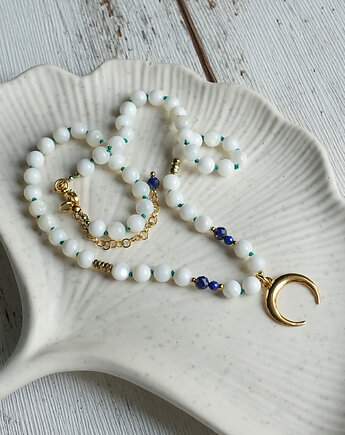 Naszyjnik z masy perłowej z lunulą i lapisem lazuli, AT NOON
