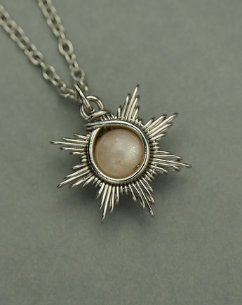 Mały wisiorek słoneczko kamień słoneczny wire wrapping gwiazda gwiazdka, Agata Rozanska