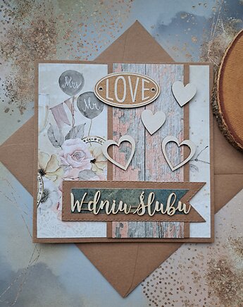 Kartka ślubna/ kartka na ślub, Kartkodzielo