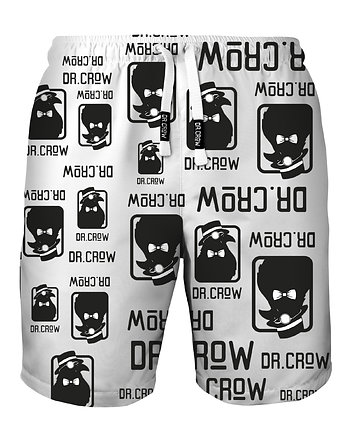 Shorty Kąpielowe Męskie DR.CROW Logo Biała, DrCrow