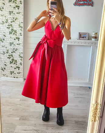 Sukienka czerwona z odkrytymi plecami, Boho Loco