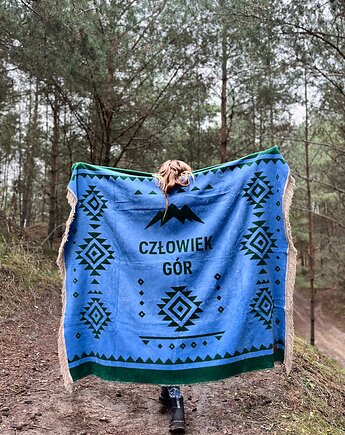 Koc L CZŁOWIEK GÓR niebiesko-zielony, CZŁOWIEK KOC