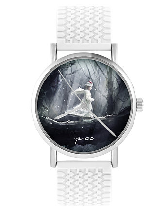 Zegarek - Magiczny las - silikonowy, biały, yenoo