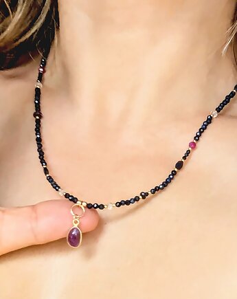 Naszyjnik szafirowy z rubinem, Studio Gazela