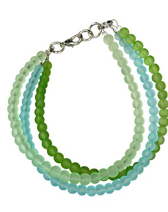 Bransoletka z matowego szkła w odcieniach zieleni, Artseko