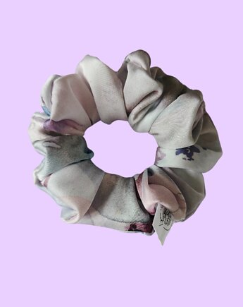 Satynowa gumka satynowa scrunchie owijka frotka lawendowy szept MIDI, Capillum