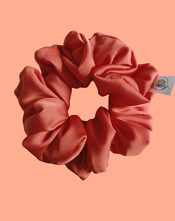 Satynowa gumka satynowa scrunchie owijka frotka pomarańcz MAXI, Capillum