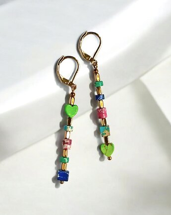 Kolczyki wakacyjne : jaspis cesarski :: multicolor II, kaktusia