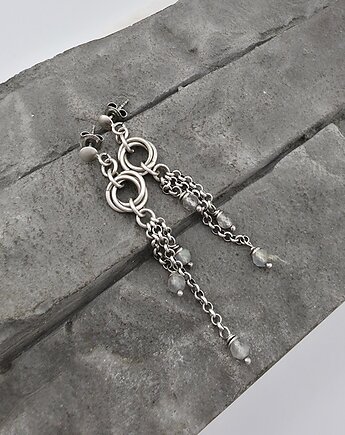 Kolczyki z labradorytem na sztyftach, RayOfArt