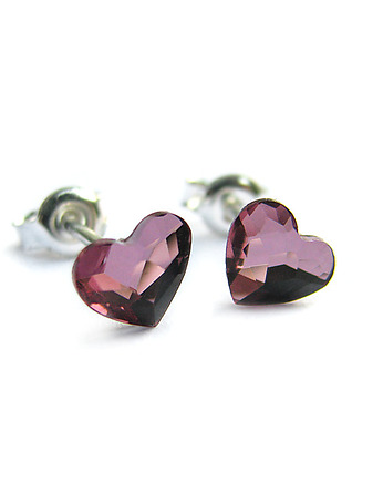 Kolczyki - kryształy Swarovski - Antyczne serduszka, Marisella