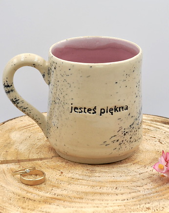 Kamionkowy Kubek 250 ml "jesteś piękna", Dwa Wypały