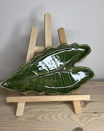 Liść alokazji - ceramiczny talerzyk/patera, PIEGO Ceramika