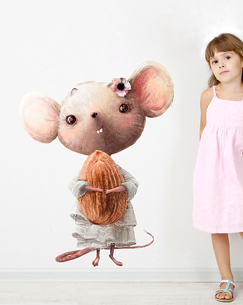 Myszka dla dziewczynki naklejka na ścianę, OSOBY - Prezent dla kolegi