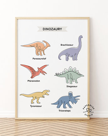 Dinozaury - plakat edukacyjny, Paperblue Studio