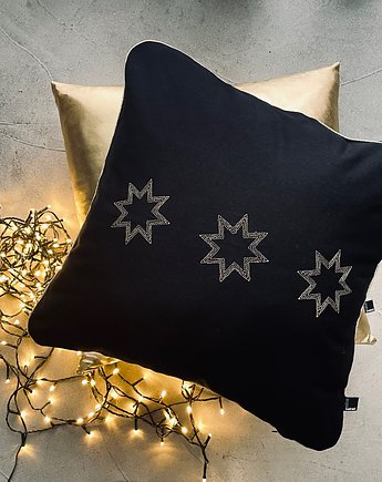 Zestaw 2 szt poduszek świątecznych czarno złoty, colour contrast