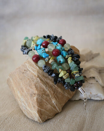 Bransoletka boho kolorowa z kamieni, VZORKO