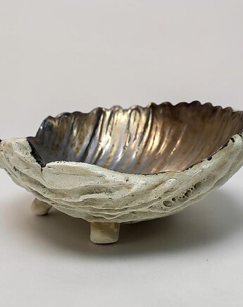 Unikalna Ceramiczna Misa Rzeźbiarska w Kształcie Muszli, ArtByLeika