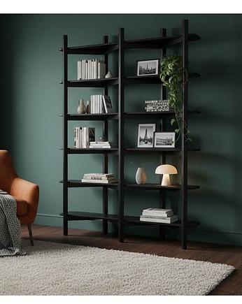 Regał do salonu drewniany, regał minimalistyczny, regał na dekoracje, Dabov Studio