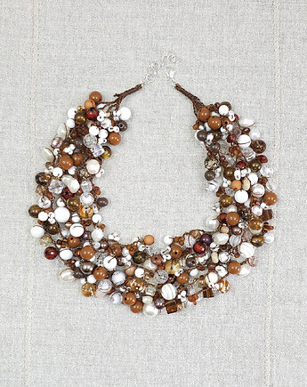 7001 Naszyjnik - Klasyka w odcieniach kawy i karmelu, kama4you