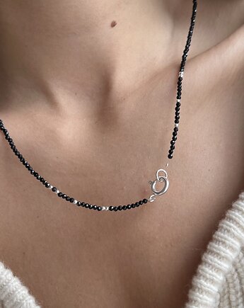 Naszyjnik spinel CZARNY kamienie naturalne, ATdiament