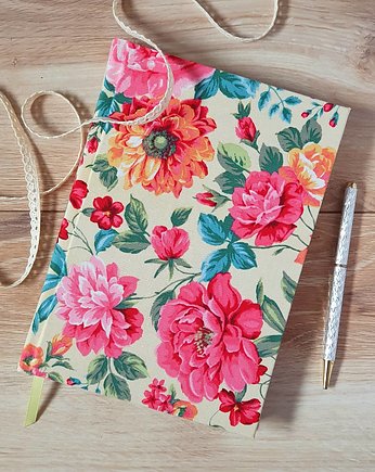 Kwiatowy notatnik A5, bullet journal, Sygnatura Bookbinding Studio