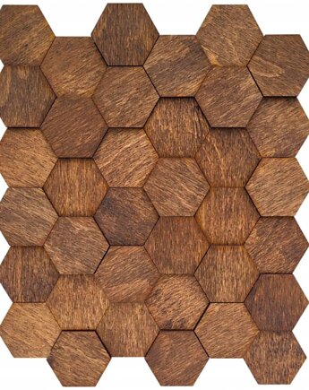 Panel Dekor Mozaika Drewniany Heksagon Palisander Lamele Drewniane Ścienne, smxdsgn