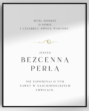 Plakat "Myśl dobrze o sobie" 40x50 cm - z cytatem, prezent, Uczesane myśli
