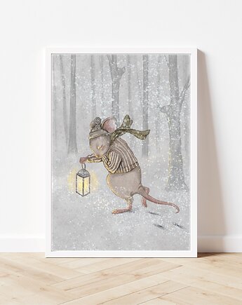 Zimowy spacer plakat do pokoju dziecka Hi Little, HI LITTLE