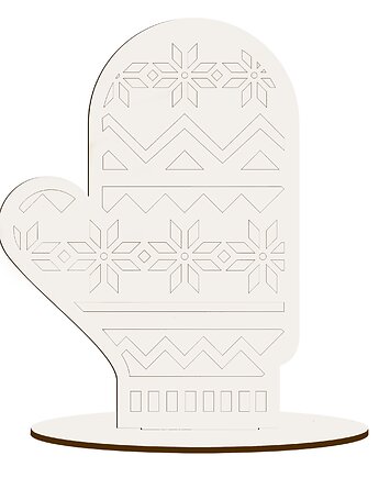 Rękawica Drewniana Figurka Dekor STOJĄCA do Stroika Ozdoba Świąteczna BIAŁA, smxdsgn