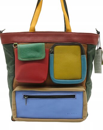 Torebka damska, duża, pojemna, kieszenie, mieści A4, skórzana, OLIVKA, Olivka Warsaw