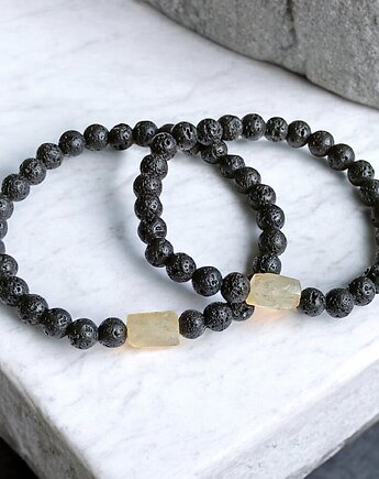 Komplet dla pary : CYTRYN & LAWA : na gumce, kaktusia