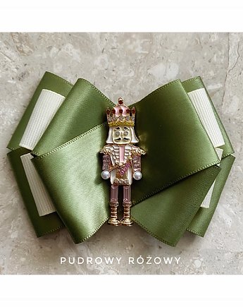 Świąteczna Brosza z Dziadkiem do orzechów  Mikołajki Święta, Pudrowy Różowy