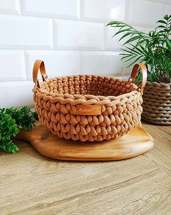 Świąteczny karmelowy kosz ze sznurka bawełnianego " Bowl Basket", Babemi Love 