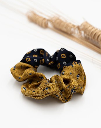 Scrunchie jedwabna patchwork, wu handmade