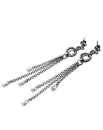 Kolczyki srebrne Wianki  /crystal/  baguette vol. 2, Katia i krokodyl